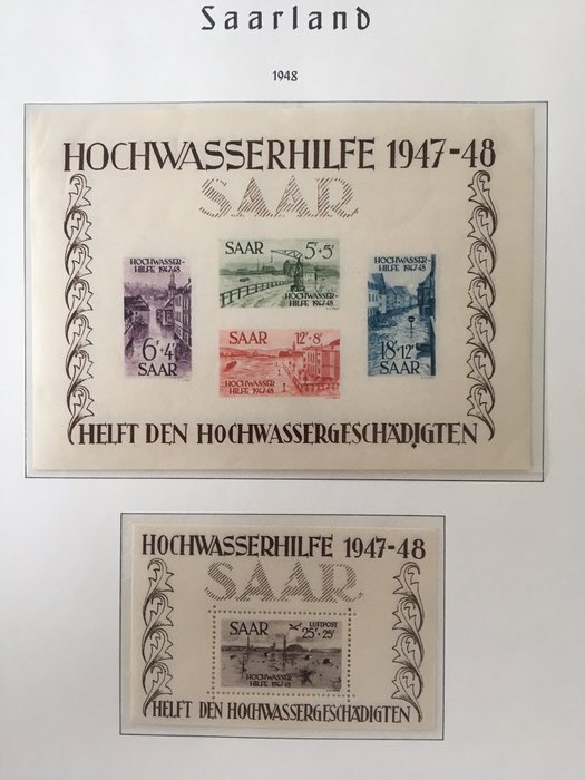 Saarland 1947/1959 - Gut ausgebaute Sammlung mit Blöcken - Michel Saar 206 - 448