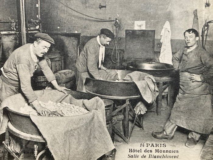 Francia - Fabbrica, vecchie carte Hôtel des Monnaies, Crédit Lyonnais & Société Générale, Paris - Cartoline (Set di 16) - 1909