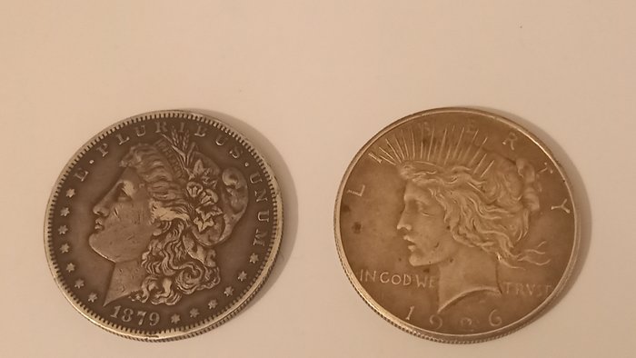 États-Unis. Dollar (Morgan) 1879-S + Dollar (Peace) 1926 (2 coins)