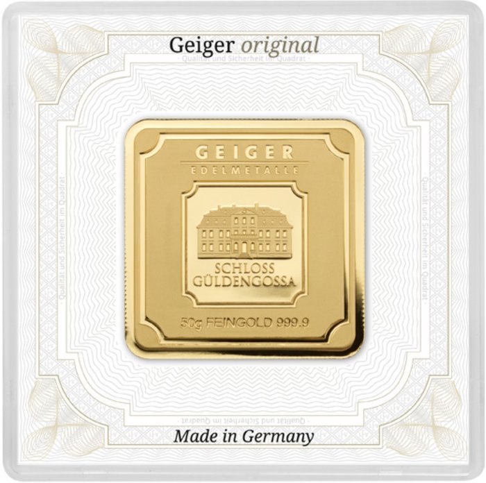 50 grammi - Oro .999 - Geiger - Sigillato e con certificato