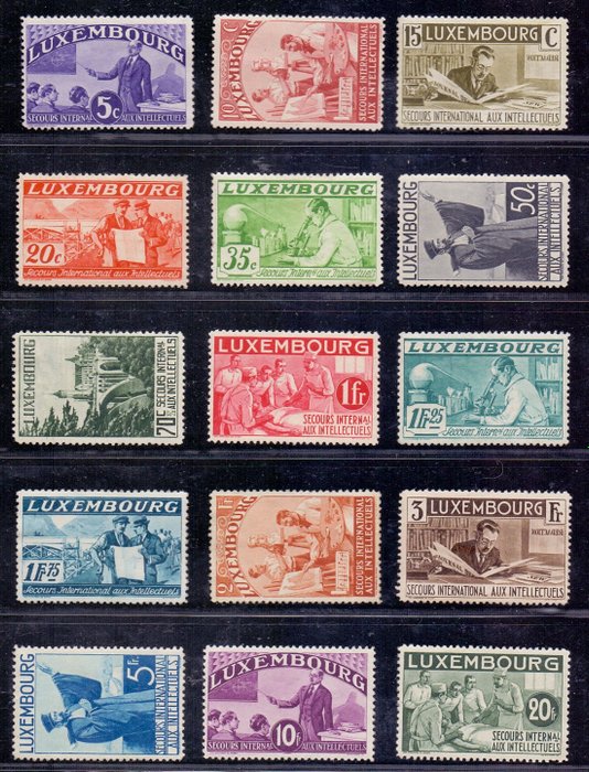 Luxemburg 1935 - International Aid for Intellectuals - Yvert 259/273