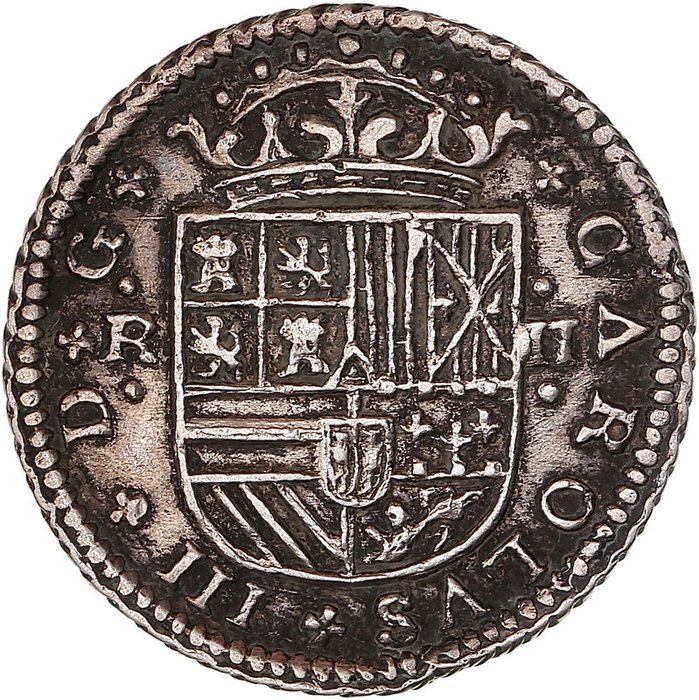 Espagne. Carlos III (pretender). 2 Reales 1708 - Barcelona