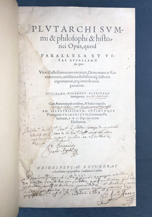 Plutarchus - Plutarchi svmmi & philosophi & historici opus: quod parallela et vitas appellant - 1561
