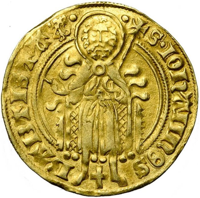 Pays-Bas, Gelderland. Reinoud IV. gold guilder or "St. Jansgoudgulden" n.d. (1402-1423)