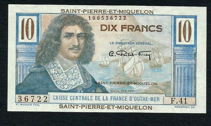 Saint-Pierre e Miquelon - 10 Francs ND (1950-60) - Pick 23