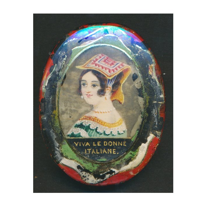 Italia - RISORGIMENTO - 1848-1870 - joya distintiva femenina patriótica - W mujeres italianas -