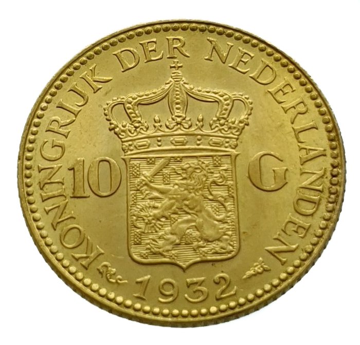 Nederland. Wilhelmina (1890-1948). 10 Gulden 1932
