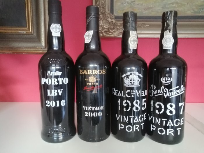 Port: 1985 Real Ca. Velha Vintage, 1987 Real Vinicola Vintage, 2000 Barros Vintage, 2016 Armilar LBV - 4 Bottiglie (0,75 L)