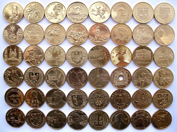 Poland. Lot. 2 Zlotych 2001/2008 Commemorative (48 different coins).