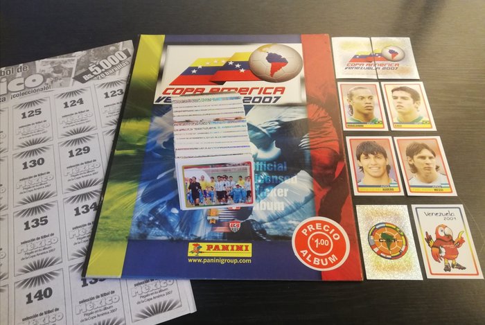 Panini - Copa America 2007 - Album vuoto + set completo di figurine sciolte + foglio di aggiornamento originale (Messico)