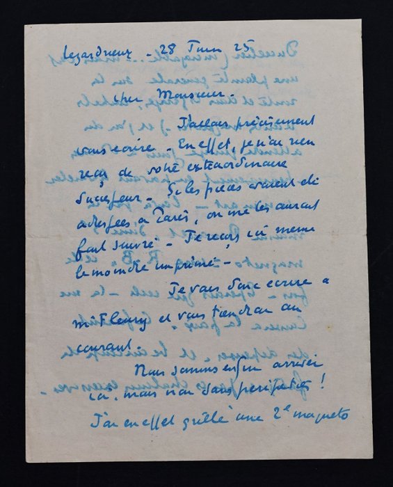 Paul Signac - Lettre autographe signée - 1925