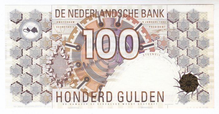Paesi Bassi - 100 Gulden 1992 - Steenuil - PL105