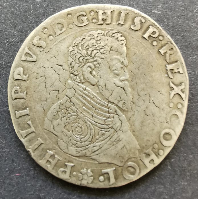 Netherlands, Holland. Filippo II di Spagna (1556-1598). 1/2 Filipsdaalder z.j. (1560-62)
