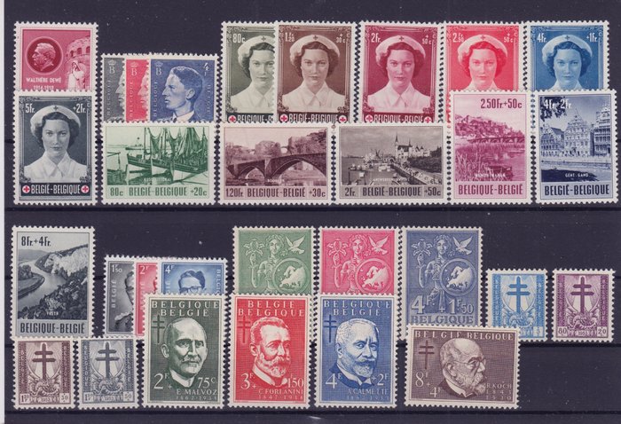 Preview of the first image of Belgium 1953 - Full year 1953(5x) - OBP : 908/937 (5x).