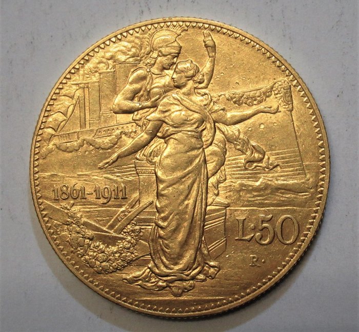 Italie, Royaume d’Italie. Victor-Emmanuel III de Savoie (1900-1946). 50 Lire 1911 "Cinquantenario" - Vittorio Emanuele III