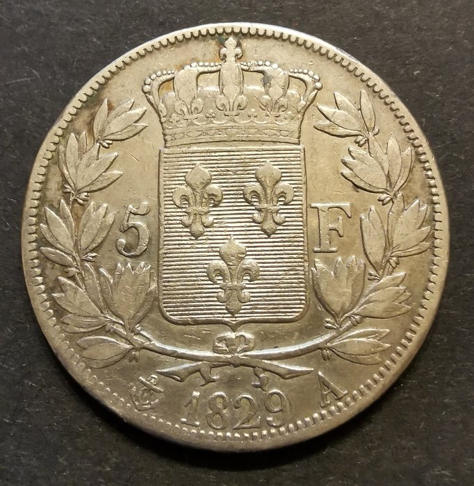 Frankreich. Karl X. (1824-1830). 5 Francs 1829-A, Paris