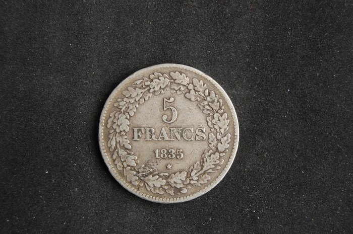 Belgium. Leopold I (1831-1865). 5 Francs 1835
