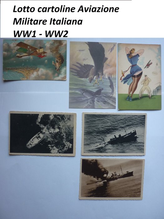 Italie - Armée de l'Air WW1 - WW2 - Aviation fasciste - Cartes postales (Groupe de 6) - 1915-1942