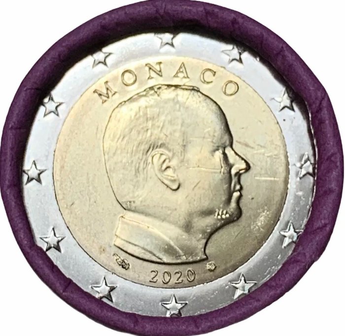Monaco. 2 Euro 2020 (25 coins in roll)