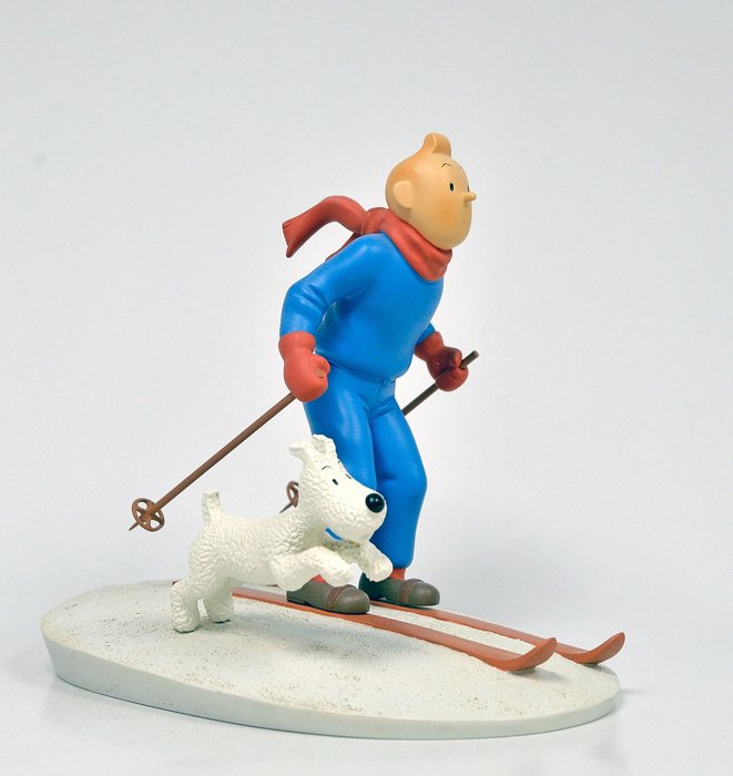 Action Comics - Statuette Leblon-Delienne 45930- Tintin ski ¨Cartes Neige¨ - (2003)