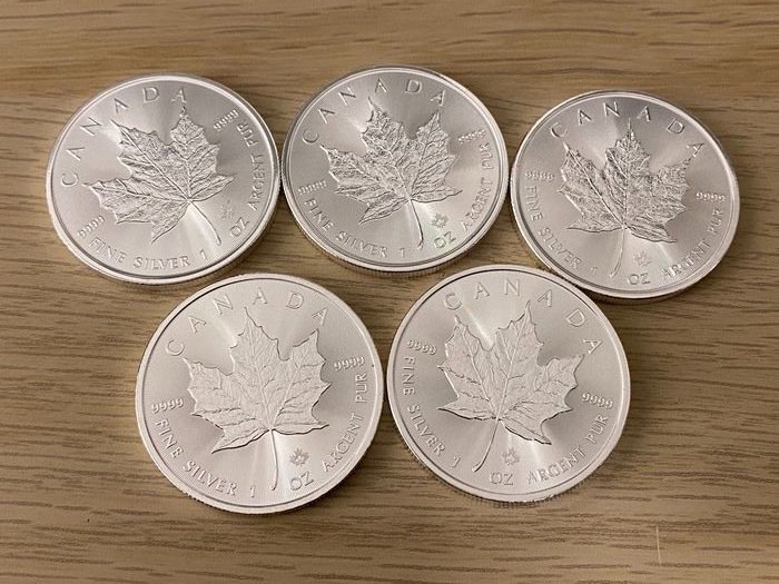 Canada. 5 Dollars 2022 - Maple Leaf 5 x 1 Oz