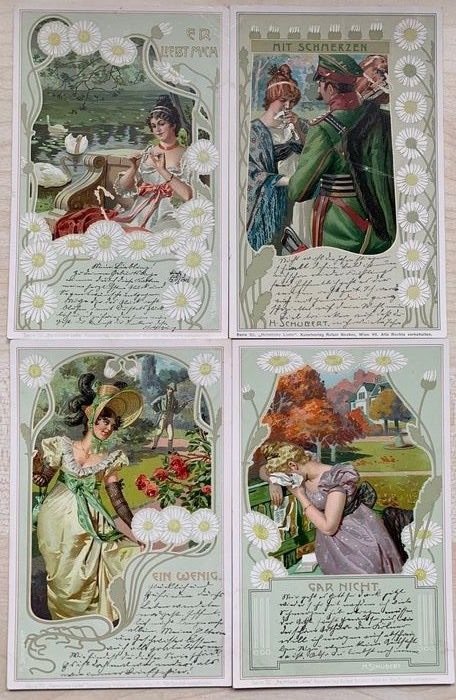 Fantasie, Vrouwen enkele bekende artiestenkaarten - Ansichtkaarten (Collectie van 246) - 1899-1945