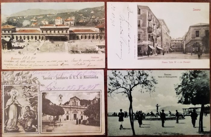 Italie - Ville et paysages, Savone et sa province - Cartes postales (Collection de 60) - 1900-1940