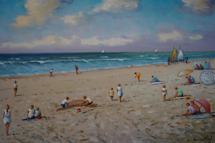L.van Vugt (1952) - Strandgezicht