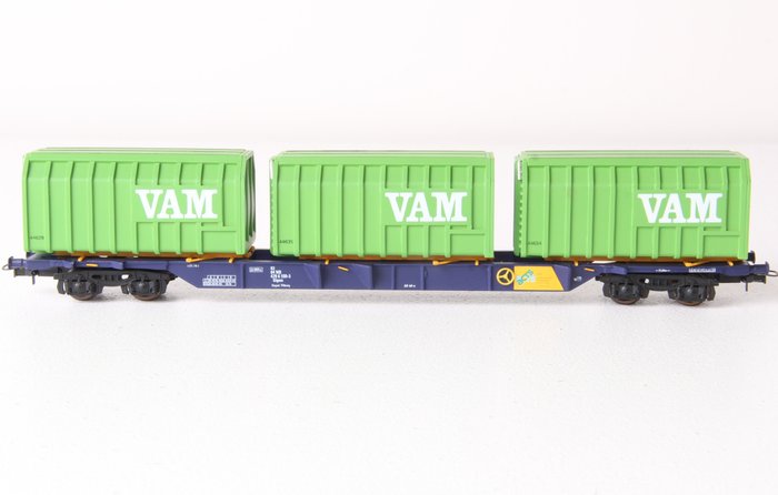 KleiNSpoor H0 - ACTS-2 - Freight carriage - ACTS II carrier wagon with VAM containers - ACTS, NS