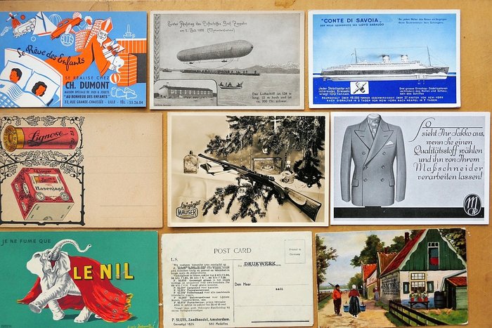 Divers les pays - Publicité - Cartes postales (Collection de 90) - 1935