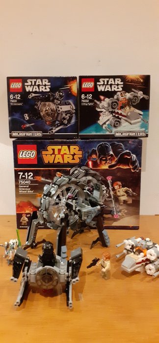 Lego - Star Wars - 75040-75031-75032 - Vaisseau spatial Genral Grievous Wheeel Bike + TIE interceptor + X wing - 2000-present - Danemark