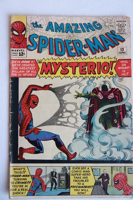 Amazing Spider-Man #13 - The menace of Mysterio - Geniet - Eerste druk - (1963)