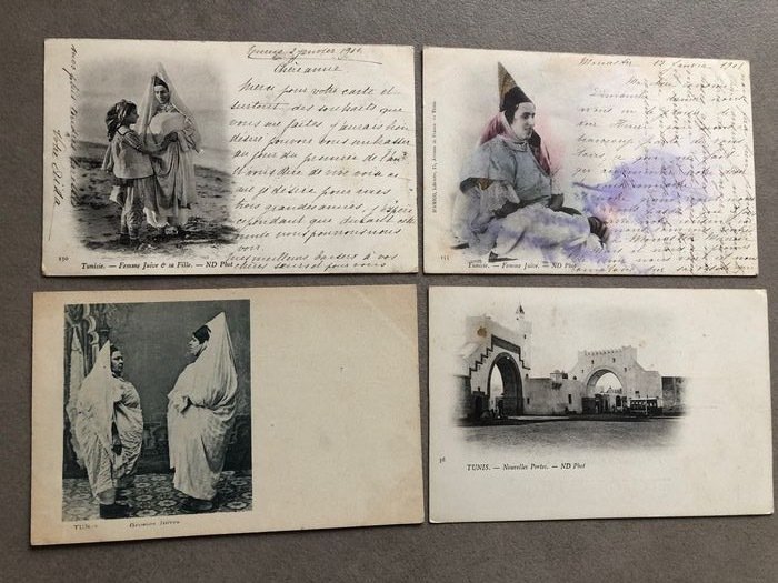 Maroc, Tunisie - Afrique du Nord, Ethnologie (cartes postales ethniques / ethnographiques), Ville et paysages - Cartes postales (Ensemble de 124) - 1900-1950