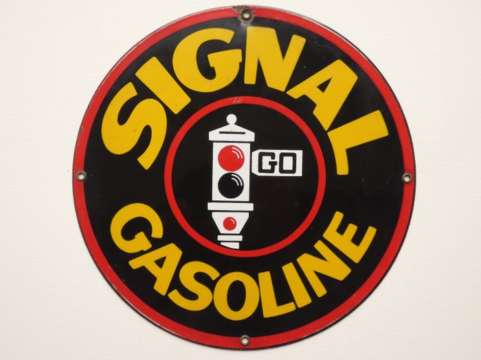Emaillierte Plakette - Gasoline