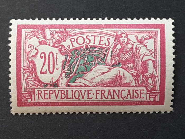Frankreich 1925/1926 - Type Merson, 20 francs lilac-pink and green-blue. - Yvert 208