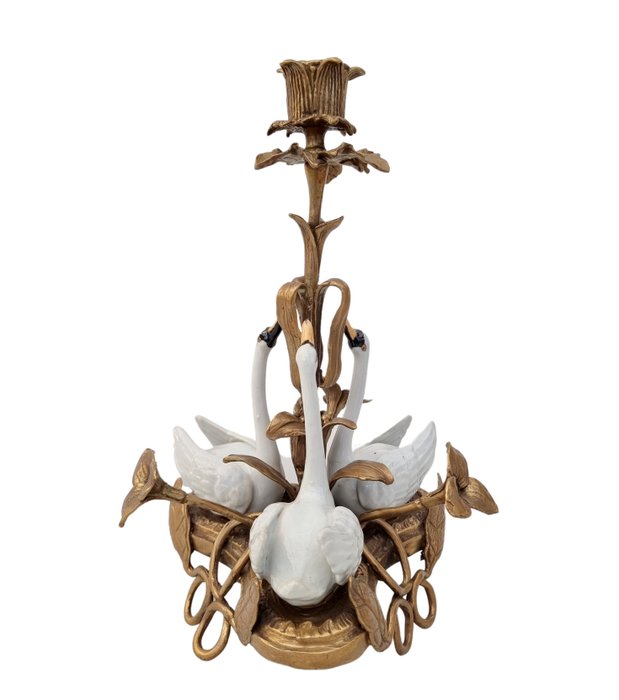 Candlestick - Bronze, Porcelain