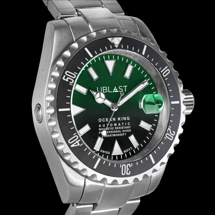 Preview of the first image of Ublast - Ocean King - Sub 200 ATM - UBOK45200BGN - Automatic Swiss MOVT - Men - New.