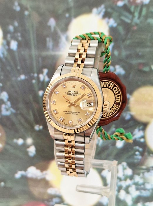 Preview of the first image of Rolex - "NO RESERVE PRICE" Oyster Perpetual Datejust - Ref. 69173 - Women - 1990-1999.