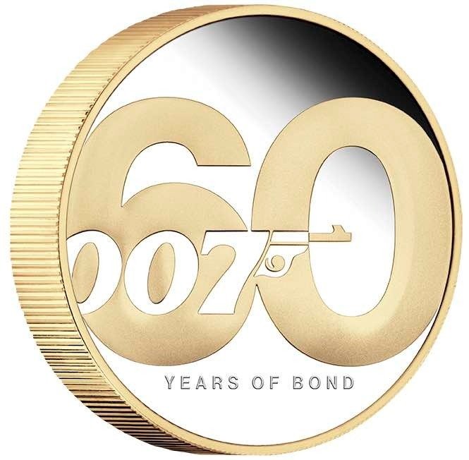 圖瓦盧. 2 Dollars 2022 James Bond 007 - Vergoldet, 2 Oz (.999)