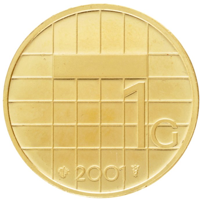 Netherlands. Beatrix (1980-2013). 1 Gulden 2001 in Goud - Prooflike
