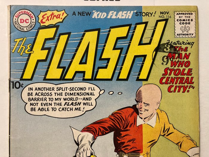 Image 2 of The Flash # 116 Very Early Silver Age Gem! The Man Who Stole Central City! - Mid to Higher Grade -