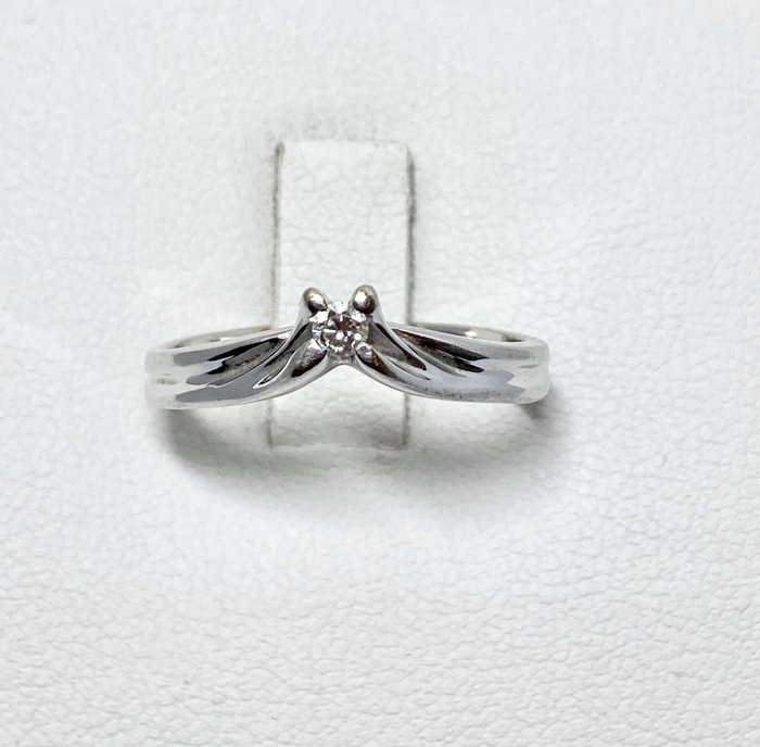 Image 2 of Dinacci Made in ITALY - 18 kt. White gold - Ring - 0.07 ct Diamond