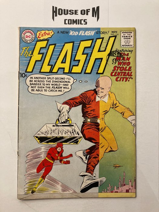 Preview of the first image of The Flash # 116 Very Early Silver Age Gem! The Man Who Stole Central City! - Mid to Higher Grade -.
