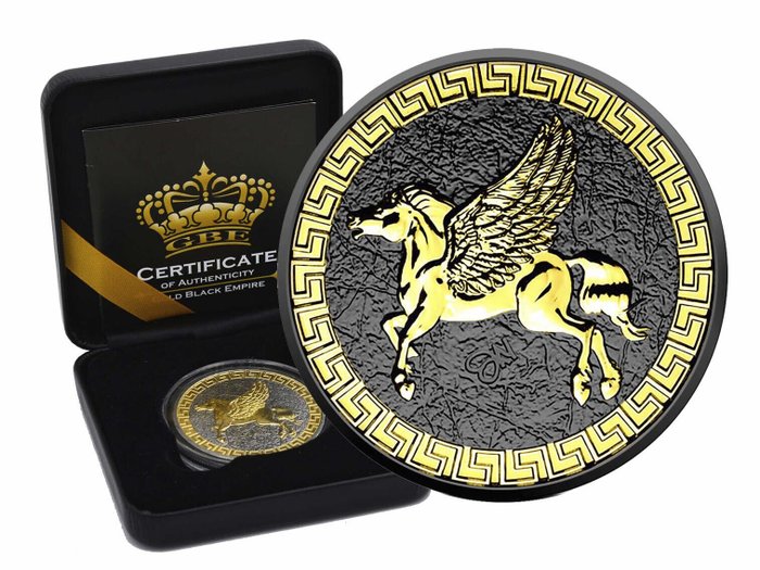 Wyspa Świętej Heleny i Wniebowstąpienia (Brytyjskie Terytorium Zamorskie). 1 Pound 2022 'St.Helena Pegasus 2022' Gold Black Empire Edition, 1 Oz (.999)