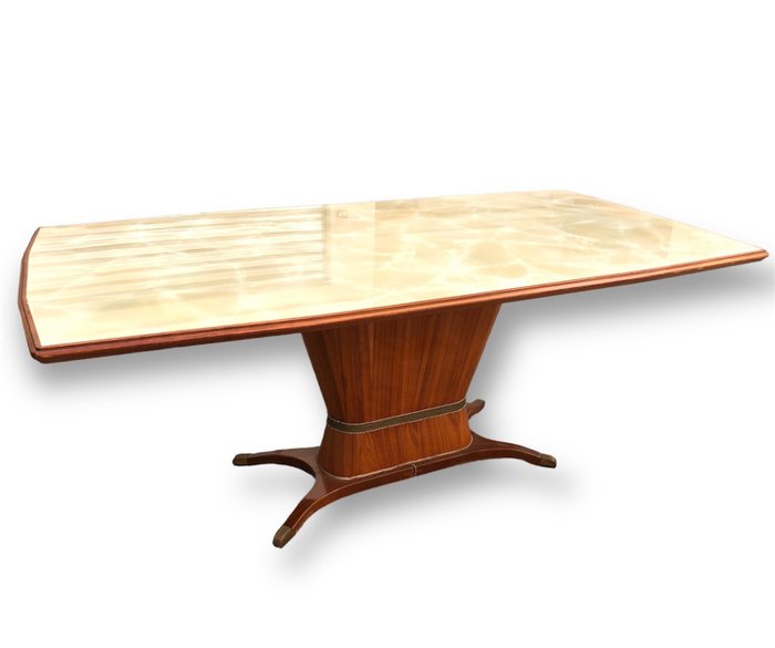 fratelli rigamonti desio - Dining table - Brass, Glass, Wood