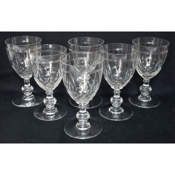 Preview of the first image of Baccarat - 6 wine glasses 12.1cm Chauny model - Crystal.