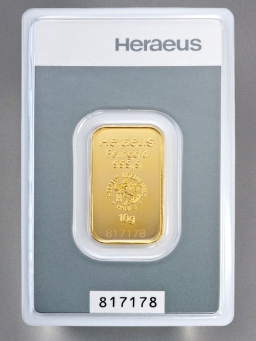 10 grams - Guld - Heraeus, Kinebar