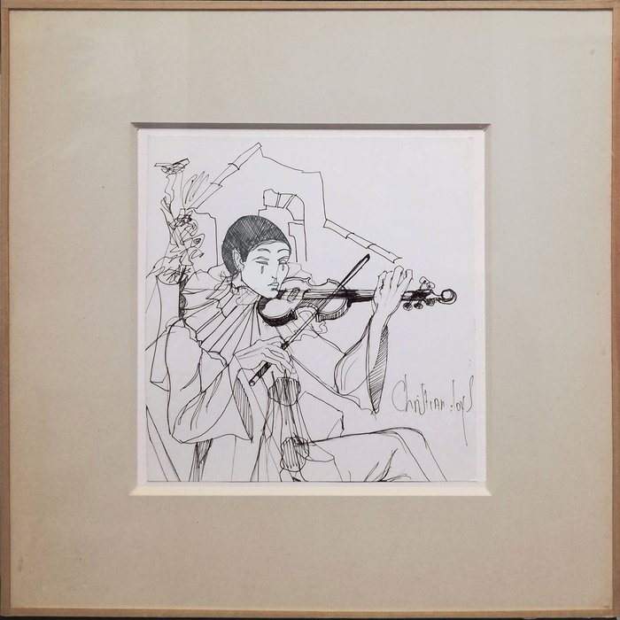 Image 2 of Christian Loys (1941) - Arlequin au violon