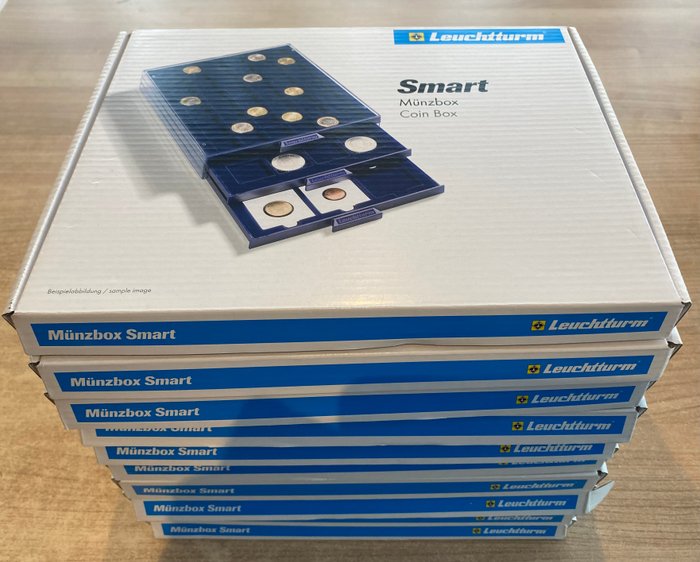 配件 - 灯塔. 10 SMART muntcassettes voor het opbergen van 300 stuks 2€ munten in Caps.  (没有保留价)