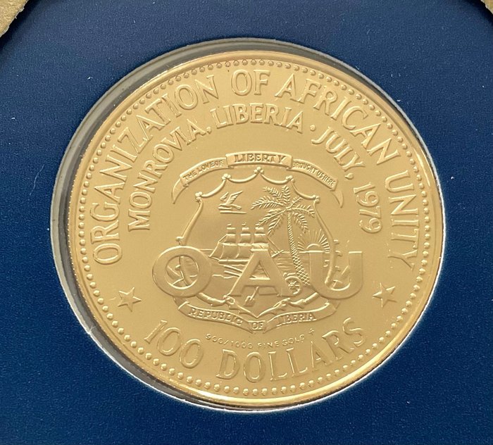 Liberia. 100 Dollars 1979 - The OAU Commemorative